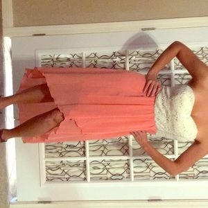 Strapless sheer bottom dress